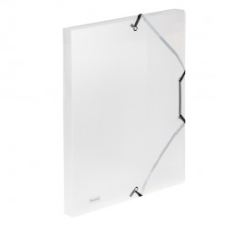 Cartella 3 lembi con elastico angolare Lumina - 24 x 32cm - dorso 2,5 cm - PP - trasparente - Favorit