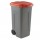 Bidone mobile - 49x54x85 cm - con chiusura a clip - 100 L - grigio/rosso - Mobil Plastic