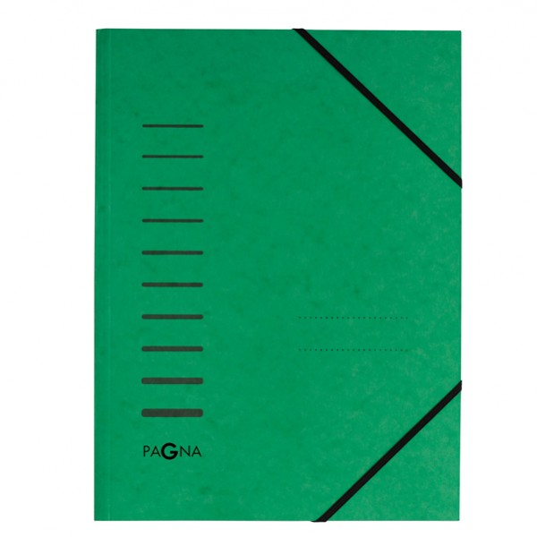 Cartella con elastico angolare - A4 - dorso variabile - cartoncino - verde - Pagna