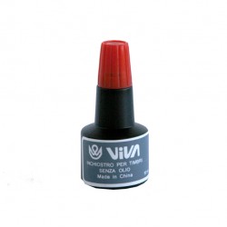 Inchiostro per cuscinetti - a base alcool - 30 gr - rosso - Viva