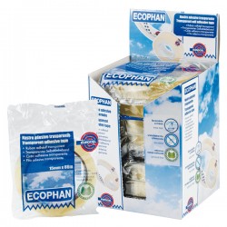 Nastro adesivo Ecophan - confezionato singolarmente - 15 mm x 66 m - acrilico - trasparente - Eurocel