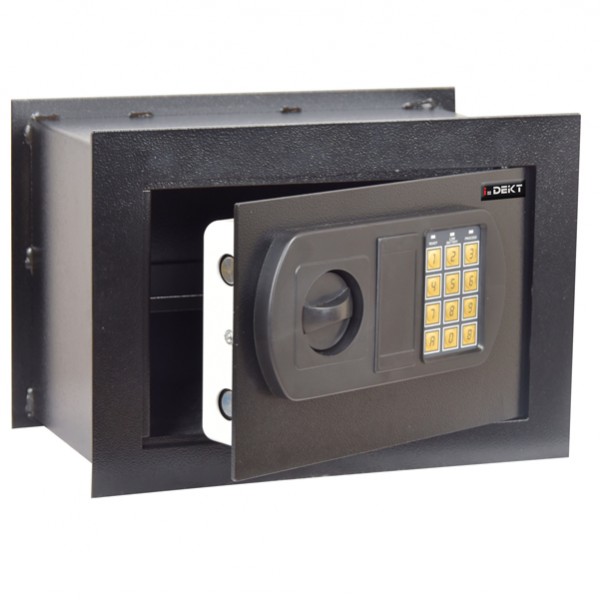 Cassaforte da muro - serratura elettronica - 33 x 20 x 23 cm - 9 kg - nero - Iternet Cassaforte da muro - serratura elettronica - 33 x 20 x 23 cm - 9 kg - nero - Iternet