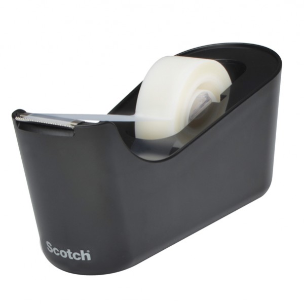 Dispenser da tavolo Magic C 18 - per nastri 33 m - 1 rotolo magic incuso - nero - Scotch Dispenser da tavolo Magic C 18 - per nastri 33 m - 1 rotolo magic incuso - nero - Scotch