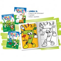 Album da colorare - 24 facciate - fantasie dinosauri, numeri - Blasetti