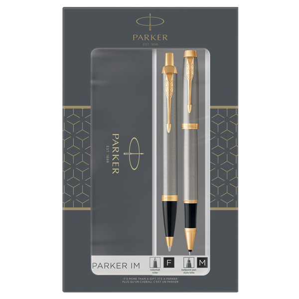 Gift Set Sfera M + roller a sfera IM Brushed metal GT - Parker Gift Set Sfera M + roller a sfera IM Brushed metal GT - Parker