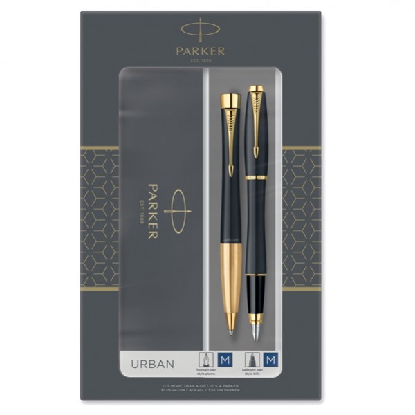 Gift Set Sfera M + Stilografica M Urban muted nero GT - Parker Gift Set Sfera M + Stilografica M Urban muted nero GT - Parker