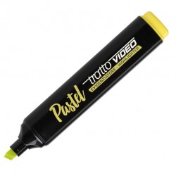 Evidenziatore Tratto Video pastel  - punta a scalpello - tratto da 1,0mm-5,0mm - giallo pastel- Tratto