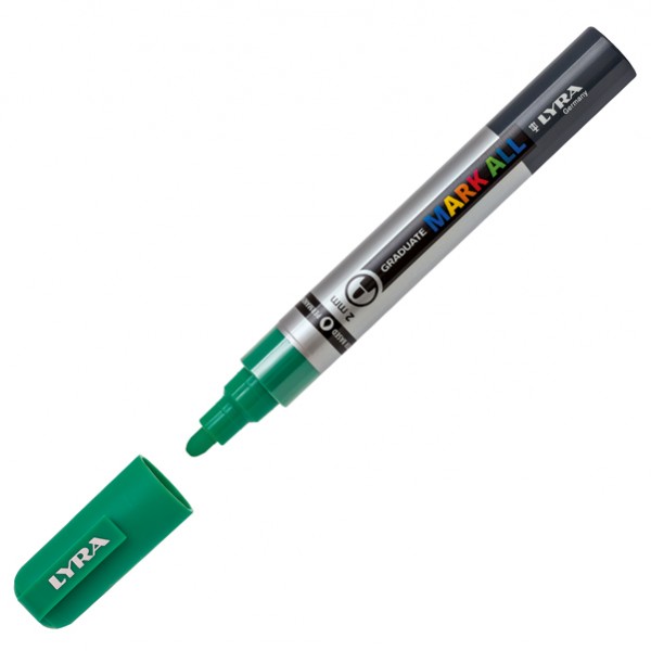 Marcatore a base d'acqua Graduate Mark All - punta tonda 2mm - verde smeraldo - Lyra Marcatore a base d'acqua Graduate Mark All - punta tonda 2mm - verde smeraldo - Lyra