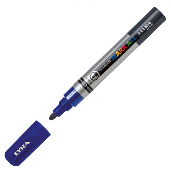 Marcatore a base d'acqua Graduate Mark All - punta tonda 2mm - blu - Lyra Marcatore a base d'acqua Graduate Mark All - punta tonda 2mm - blu - Lyra