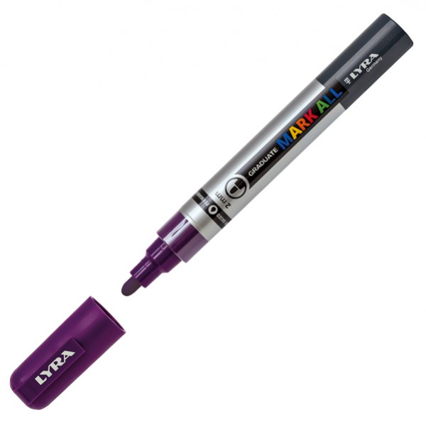 Marcatore a base d'acqua Graduate Mark All - punta tonda 2mm - viola - Lyra Marcatore a base d'acqua Graduate Mark All - punta tonda 2mm - viola - Lyra
