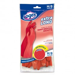 Guanti in lattice Extralong - taglia M - rosso - Logex Professional