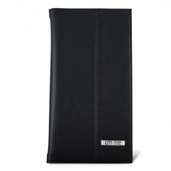 Portabiglietti da visita Professional - similpelle - nero - 12,5x23,5 cm - City Time Portabiglietti da visita Professional - similpelle - nero - 12,5x23,5 cm - City Time