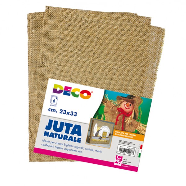 Juta naturale - 23 x 33 cm - Deco - conf. 6 pezzi Juta naturale - 23 x 33 cm - Deco - conf. 6 pezzi