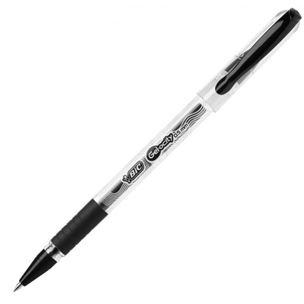 Penne a sfera con cappuccio Gelocity Stic - punta 0,5 mm - nero - Bic - scatola 30 pezzi Penne a sfera con cappuccio Gelocity Stic - punta 0,5 mm - nero - Bic - scatola 30 pezzi
