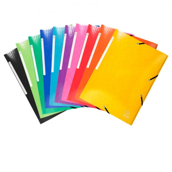 Cartella 3 lembi con elastico angolare Iderama - A4 - dorso 3,5cm - 10 colori assortiti - Exacompta Cartella 3 lembi con elastico angolare Iderama - A4 - dorso 3,5cm - 10 colori assortiti - Exacompta