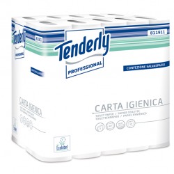 Carta igienica salvaspazio Tenderly - 160 strappi - diametro 9,9 cm - 9,3 cm x 20 mt - Tenderly Professional - pacco 30 rotoli