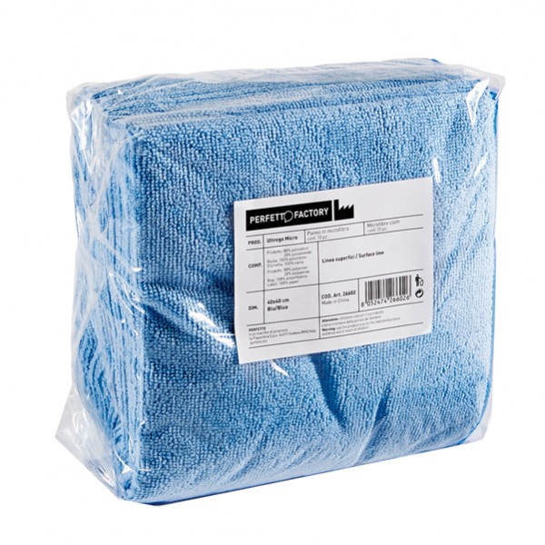 Panni microfibra Ultrega - 40 x 40 cm - azzurro - Perfetto - pack 10 pezzi Panni microfibra Ultrega - 40 x 40 cm - azzurro - Perfetto - pack 10 pezzi