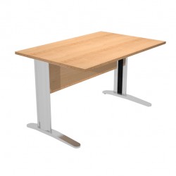 Scrivania lineare Easy - 120 x 80 x 72 cm - Faggio/grigio cromato