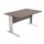 Scrivania lineare Easy - 120 x 80 x 72 cm - Frassino toscano/grigio cromato