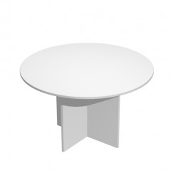 Tavolo riunione Easy - 4 posti - diametro 120 cm - altezza 72 cm - bianco
