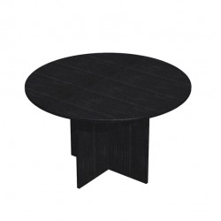 Tavolo riunione Easy - 4 posti - diametro 120 cm - altezza 72 cm - nero venato