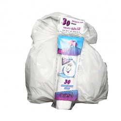 Sacchi bagno - 40 x 50 cm - 15 L - 16 micron - MDPE/HDPE - bianco - Rolsac - conf. 30 pezzi