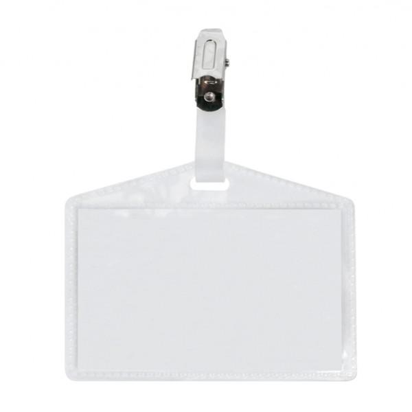 Portanome Pass 3P - clip in metallo - senza cartoncino - 9,5 x 6 cm - PP - buccia - Sei Rota - conf. 10 pezzi
