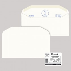 Busta Kami Gommata - senza finestra - 11 x 23 cm - 100 gr - carta riciclata FSC - bianco - Pigna Envelopes - conf. 500 pezzi