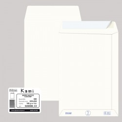Busta a sacco Kami Strip - 22,9 x 32,4 cm cm - 100 gr - carta riciclata FSC - bianco - Pigna Envelopes - conf. 500 pezzi