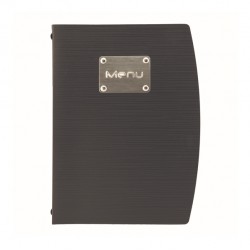 Portamenù Rio - 1 inserto doppio - A5 - 18 x 23,5 cm - nero - Securit