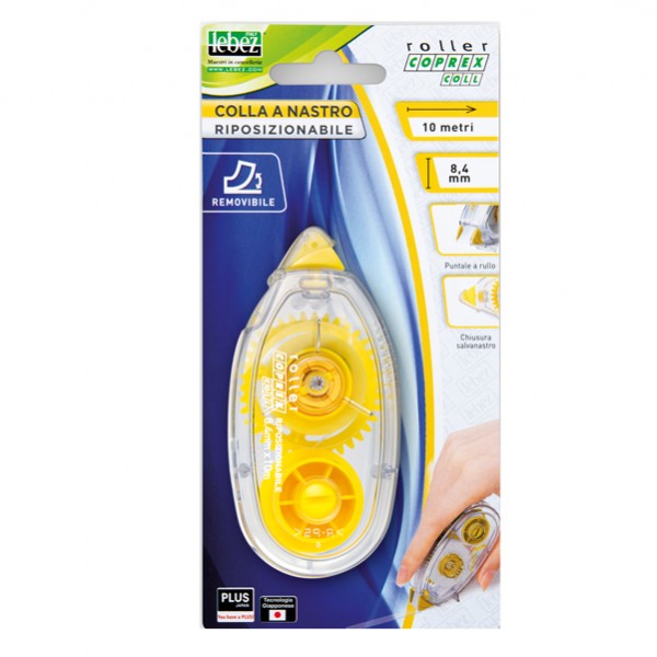 Colla a nastro Roller Coprex - removibile - 8,4 mm x 10 m - Lebez Colla a nastro Roller Coprex - removibile - 8,4 mm x 10 m - Lebez