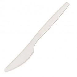 Coltello monouso in CPLA - 16 cm - bianco - Leone - conf. 50 pezzi