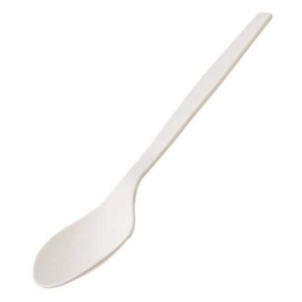 Cucchiaio monouso in CPLA - 16 cm - bianco - Leone - conf. 50 pezzi Cucchiaio monouso in CPLA - 16 cm - bianco - Leone - conf. 50 pezzi