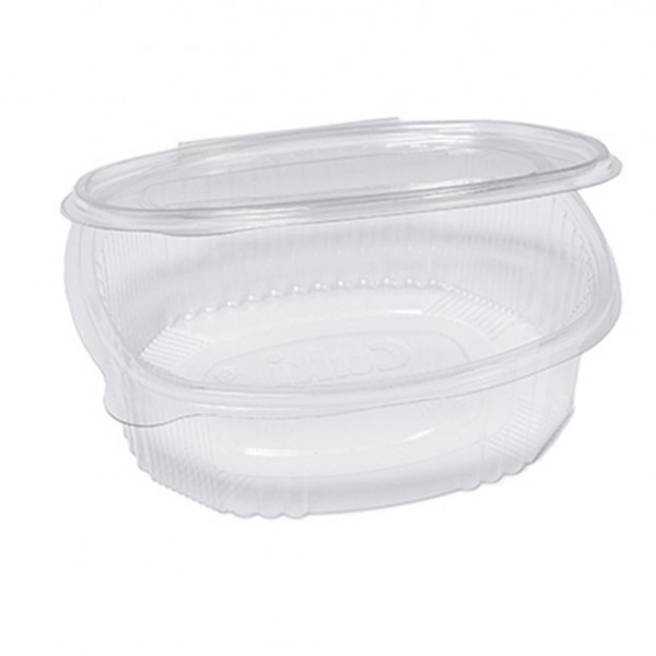 Contenitori ovali in PET - con coperchio incernierato - 18 x 15,1 x 6,5 cm - Europack - conf. 50 pezzi Contenitori ovali in PET - con coperchio incernierato - 18 x 15,1 x 6,5 cm - Europack - conf. 50 pezzi