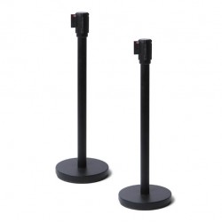 Colonnina segnapercorso - nero - con nastro nero 250 cm - Studio T