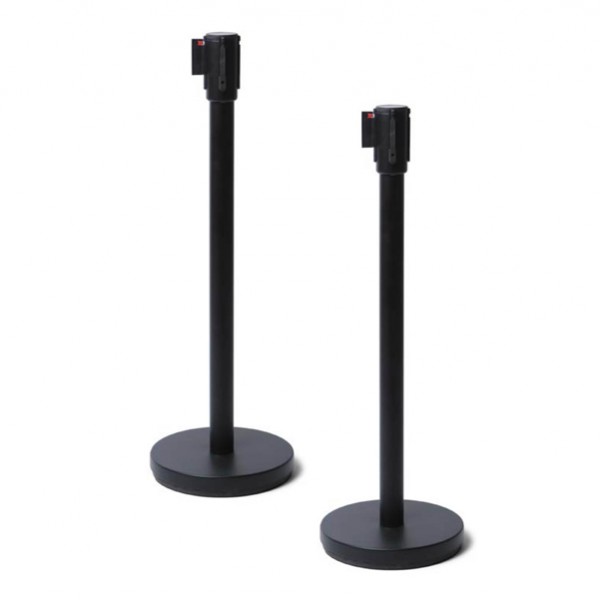 Colonnina segnapercorso - nero - con nastro nero 250 cm - Studio T