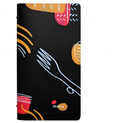 Portamenù linea Spaghetti - 18x31,6 cm - nero - Stilcasa