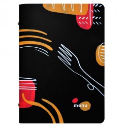 Portamenù linea Spaghetti - A5 - 17x23 cm - nero - Stilcasa