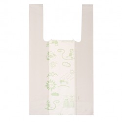 Shoppers Mini - 22 x 40 cm - mater-bi - bianco - scatola 500 pezzi