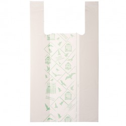 Shoppers Midi - 28 x 50 cm - mater-bi - bianco - scatola 500 pezzi