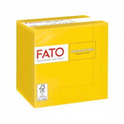 Tovagliolo - carta - 24 x 24 cm - 2 veli - giallo - Fato - conf. 100 pezzi