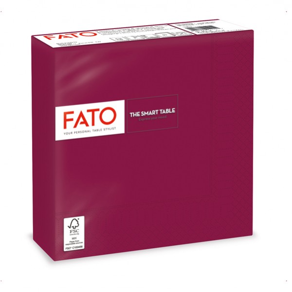 Tovagliolo - carta - 33 x 33 cm - 2 veli - bordeuax - Fato - conf. 50 pezzi Tovagliolo - carta - 33 x 33 cm - 2 veli - bordeuax - Fato - conf. 50 pezzi