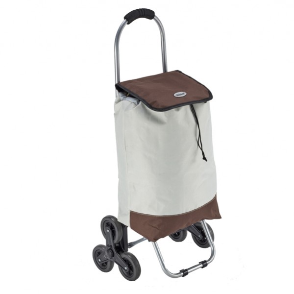 Trolley spesa Trio - 25 L - beige / noce - King Collection Trolley spesa Trio - 25 L - beige / noce - King Collection