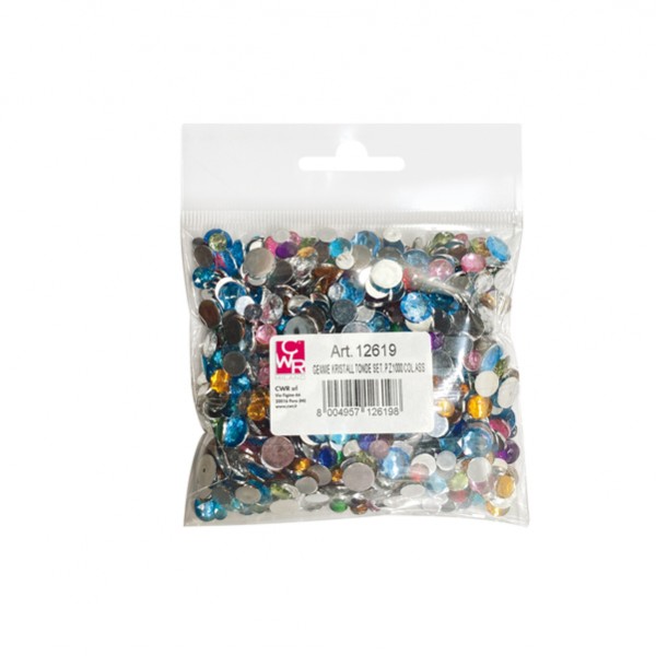 Gemme Kristall tonde - diametro 6/10 mm - colori assortiti - DECO - conf. 1000 pezzi Gemme Kristall tonde - diametro 6/10 mm - colori assortiti - DECO - conf. 1000 pezzi