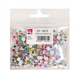 Occhi con iridi in movimento - diametro 5-7 mm - colori assortiti - DECO - conf. 600 pezzi