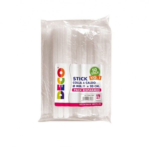 Colla stick - 20 cm x diam. 11 mm - DECO - conf. 1 kg Colla stick - 20 cm x diam. 11 mm - DECO - conf. 1 kg