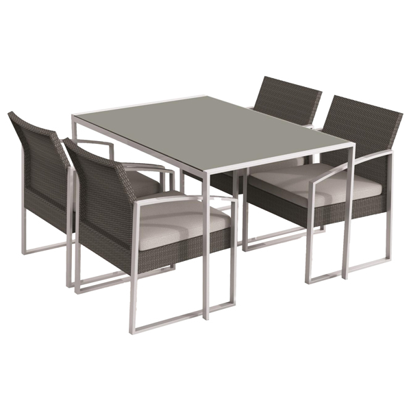 Set pranzo Bilbao - nero/grigio - Garden Friend - set 5 elementi Set pranzo Bilbao - nero/grigio - Garden Friend - set 5 elementi
