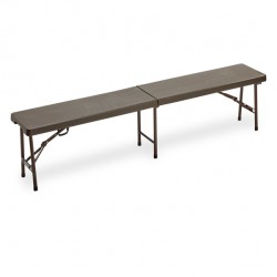 Panca Horeca - pieghevole - 44 x 30 x 183 cm - acciaio/HDPE - noce - Garden Friend