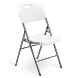 Sedia Horeca - pieghevole - 88 x 50 x 45 cm - acciaio/HDPE - bianco - Garden Friend
