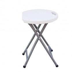 Sgabello Horeca - pieghevole - 44 x 30 x 30 cm - acciaio/HDPE - bianco - Garden Friend